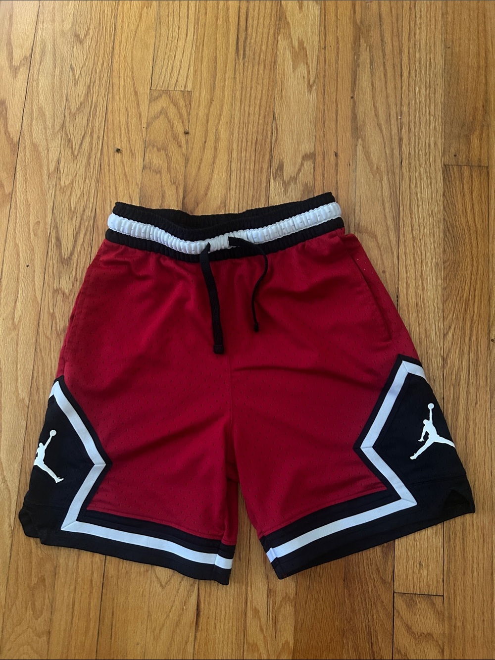 Jordan Kids Red Basketball Shorts with Black Trim